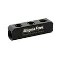 MagnaFuel MP-7610-03 Black Aluminum Fuel Block with Two 10 AN Female O-Ring Ports and Three 8 AN O-Ring Ports