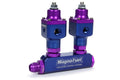 MagnusFuel MP-9540 Nitrous Oxide Fuel Pressure Regulator Kit with Dual Regulators and Aluminum Fuel Block, Blue and Purple Anodized Finish
