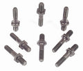 Mr. Gasket 1075 Rocker Arm Stud Set for Chevrolet Engines, 7/16-14 Base Thread, 3/8-24 Top Thread, 1.75 Inch Length, Steel with Black Oxide Finish, Set of 16