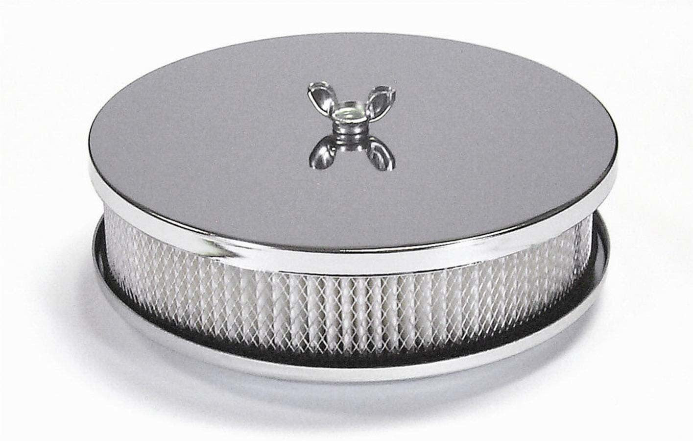 MR. GASKET 1486 6.5 Inch Chrome Air Cleaner Assembly with 2 Inch Element and Dropped Base