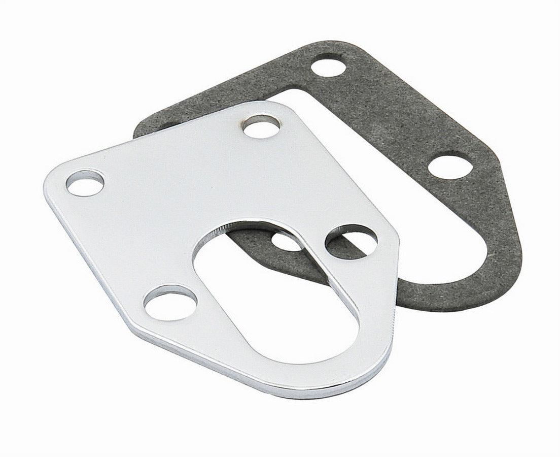 MR. GASKET 1514 Fuel Pump Mounting Plate for Small Block Chevy, Steel, Chrome Finish