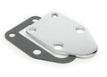 MR. GASKET Fuel Pump Block-Off Plate for Small Block Chevy, Steel Chrome Finish