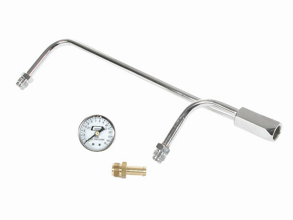 MR. GASKET 1558 Fuel Line Kit for Holley 4160 Carburetors, 8-21/32 Inch Length, Steel Chrome Finish