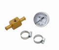 MR. GASKET 1560 In-Line Fuel Pressure Gauge, 0-15 PSI, Mechanical, Analog, 1-1/2 Inch White Face with 1/8 Inch NPT Port