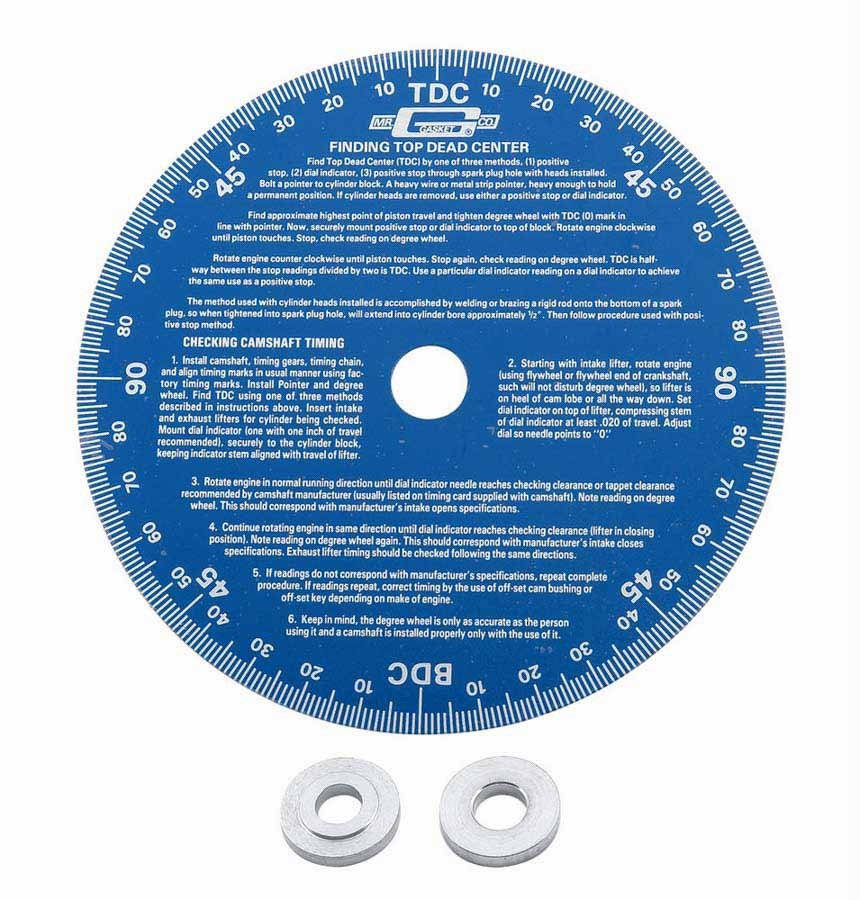 Mr. Gasket Universal Degree Wheel 7 Inch Aluminum Blue Anodized