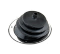 MR. GASKET 1651 Small Round Shifter Boot for Eliminator 3-Speed Transmissions, 5-1/2 Inch Diameter, Rubber and Steel Construction, Black and Chrome Finish