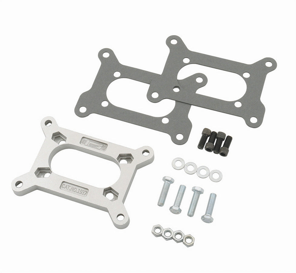 MR. GASKET 1937MRG Carburetor Adapter for Holley 2-Barrel to Rochester 2-Barrel, 0.5 Inch Thick, Aluminum, Natural Finish