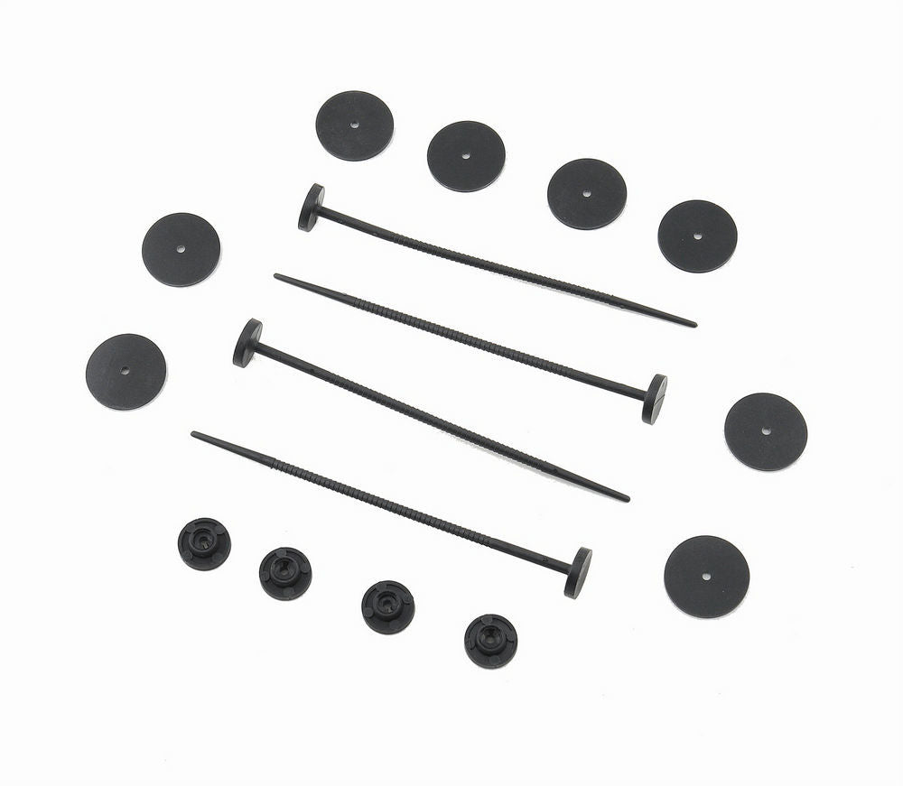 MR. GASKET 1994MRG Electric Fan Mount Kit for Push Through Radiator Style, Nylon Black, Set of 4