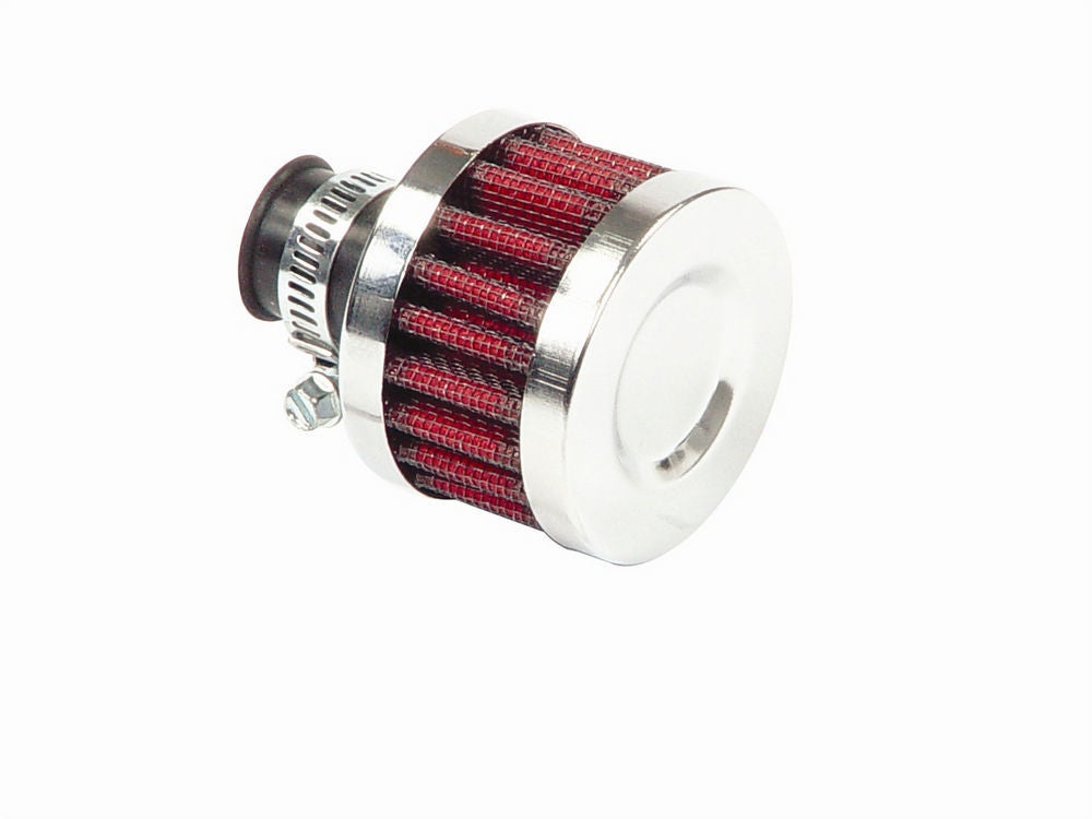 MR. GASKET 2043 Chrome Round Vent Breather with Clamp-On Fit for 3/8 Inch OD Tubes