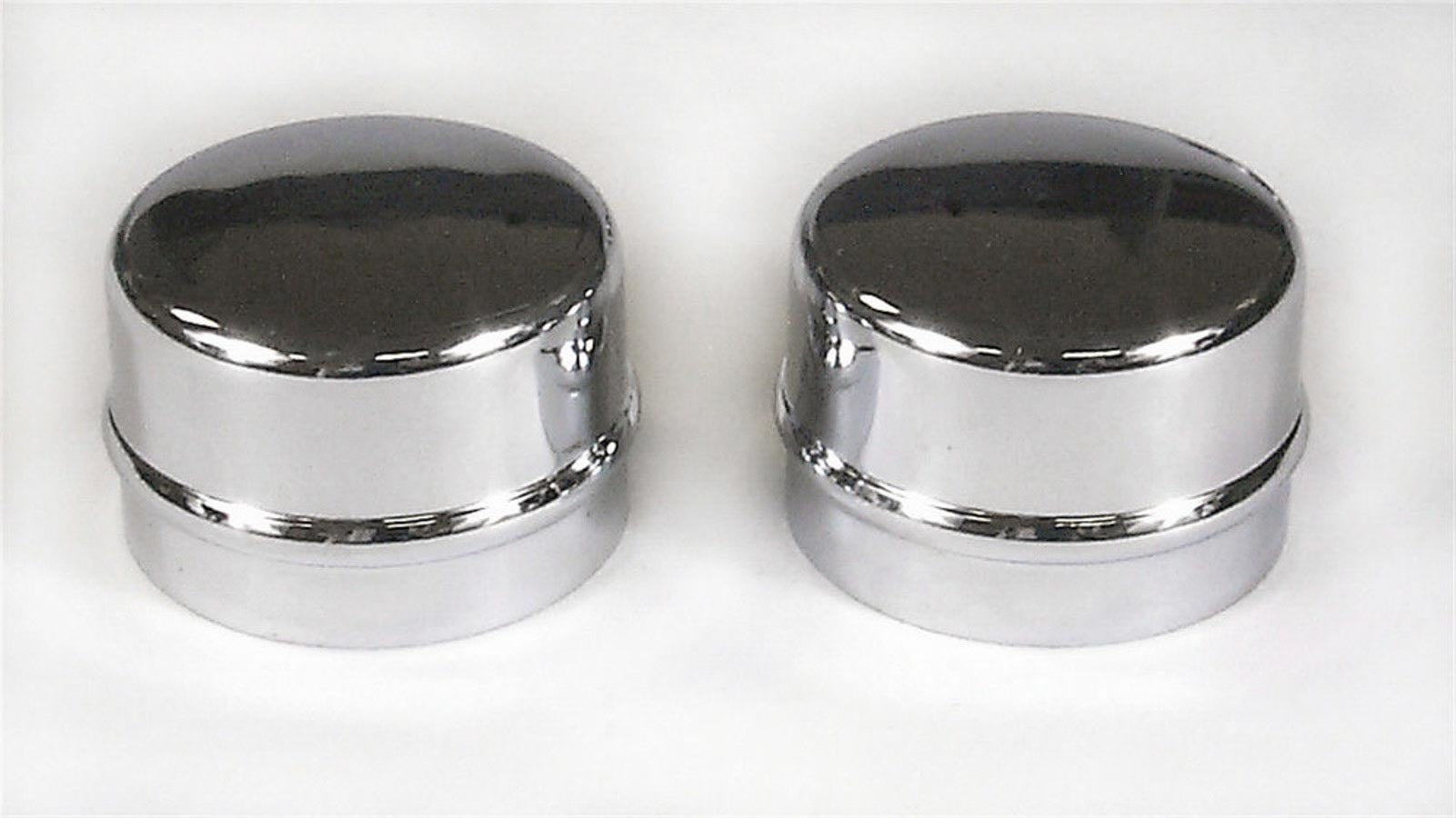 MR. GASKET 2485 Chrome Steel Rotor Dust Cap for AMC, Ford, GM, Mopar - 1.79 Inch Diameter Pair