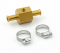 Mr. Gasket Fuel Pressure Adapter 2975, Straight Gauge Fitting with 3/8 Inch Hose Barb and 1/8 Inch NPT Port, Aluminum, Gold Anodized