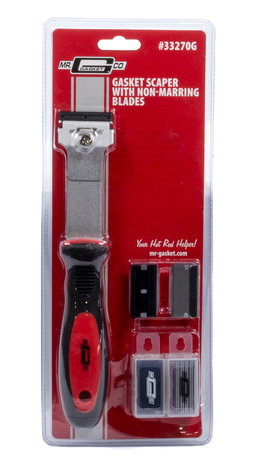 MR. GASKET 33270G Razor Gasket Scraper with Rubber Handle and Included Blades