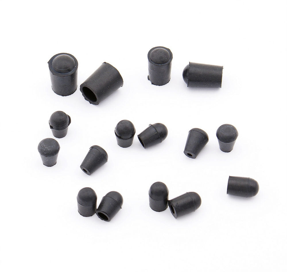 MR. GASKET Vacuum Line Cap Kit with Assorted Sizes, Rubber, Black