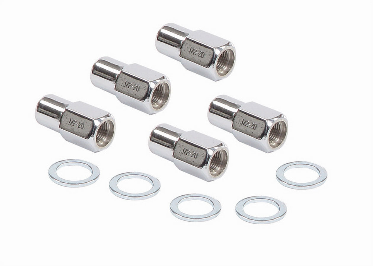 MR. GASKET 4301G 1/2 Inch Chrome Steel Lug Nut with 13/16 Inch Hex Head and Shank Seat, Set of 5