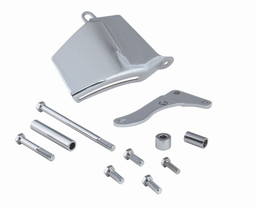 MR. GASKET Alternator Bracket for Small Block Chevy, Passenger Side, Mid Mount, Steel Chrome