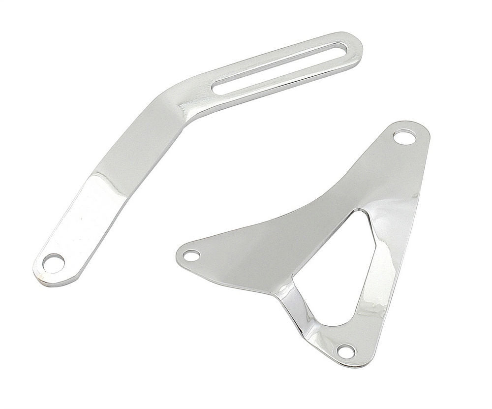 MR. GASKET SBF Chrome Alternator Bracket for Small Block Ford, Driver Side Mid Mount, Head Mount