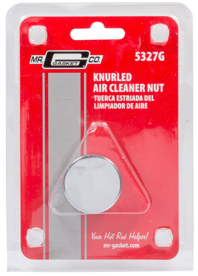 MR. GASKET 5327G Chrome Steel Air Cleaner Nut with Knurled Thumb Screw 1/4-20 Thread