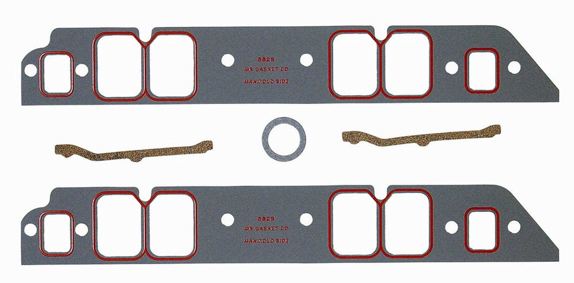 MR. GASKET 5828 Silicone Intake Gasket for Big Block Chevy, 0.06 Inch Thickness, Rectangular Port 1.75 x 2.5 Inches