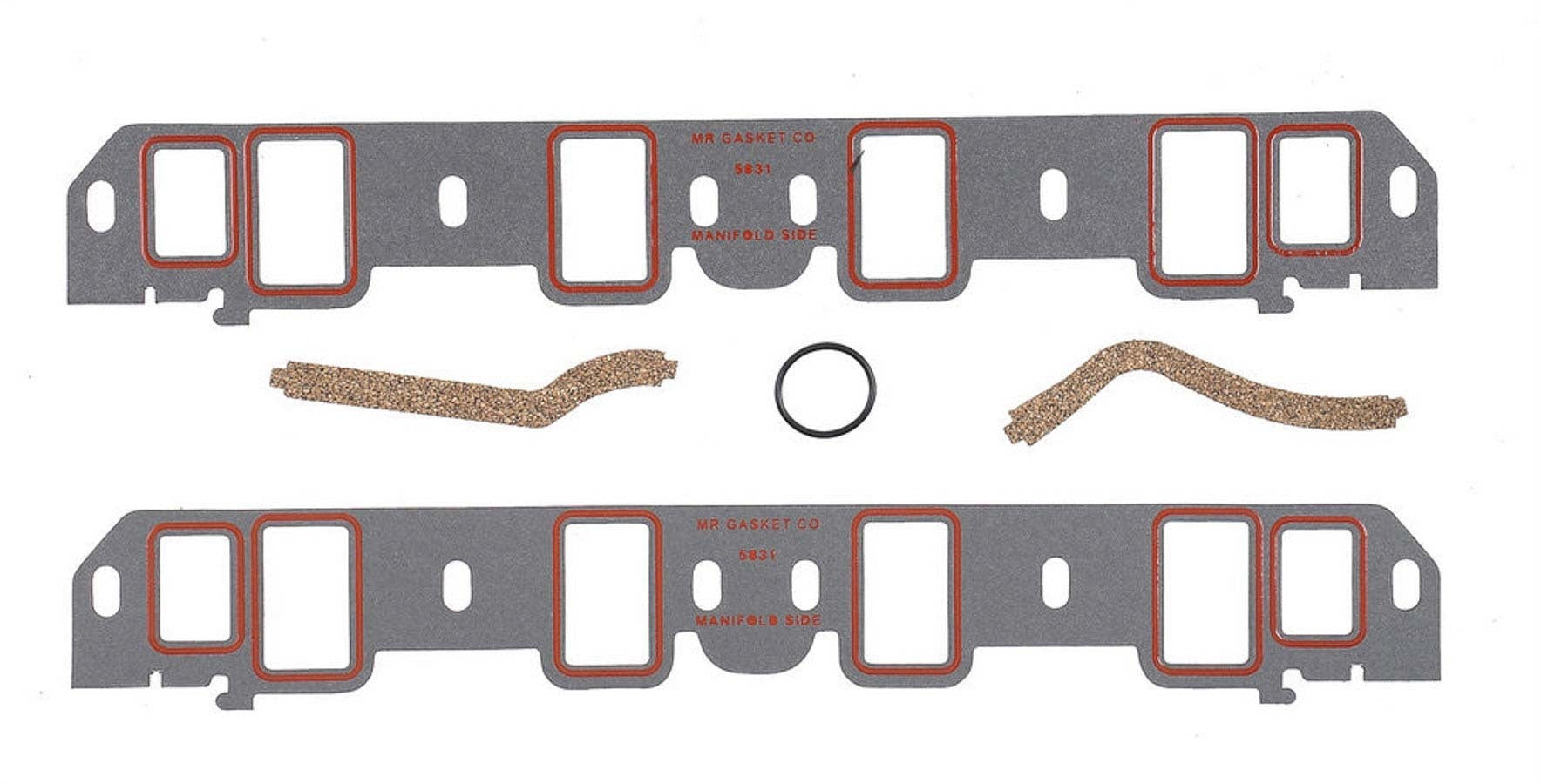 MR. GASKET 5831 Silicone Intake Gasket for Small Block Ford, Rectangular Port, 0.06 Inch Thickness