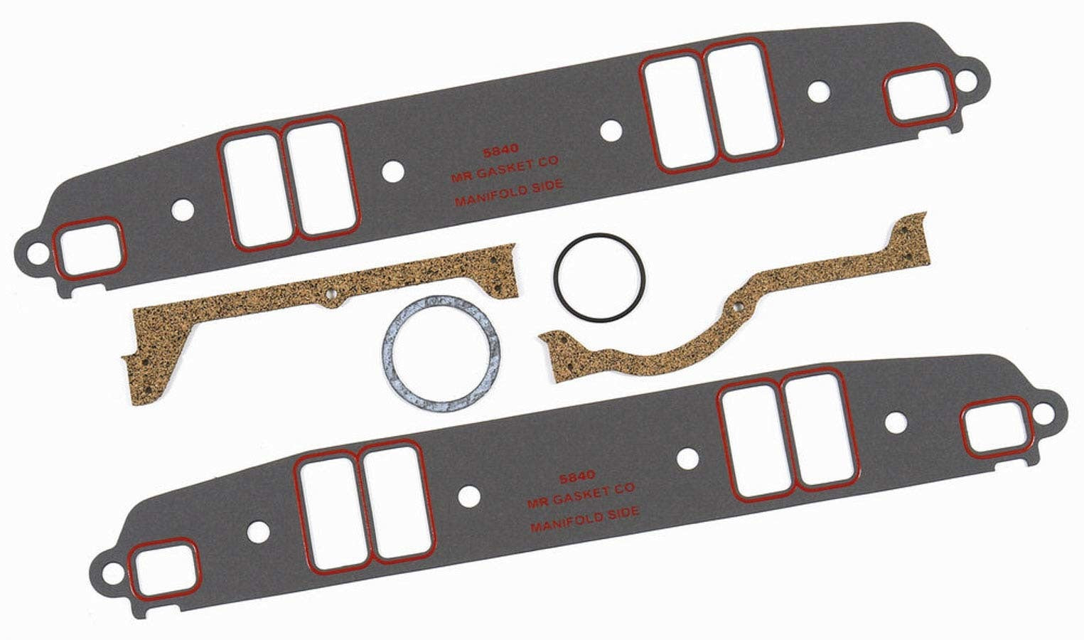 MR. GASKET 5840 Silicone Intake Gasket for Small Block Mopar, 2 x 1.25 Inch Rectangular Port, 0.06 Inch Thickness
