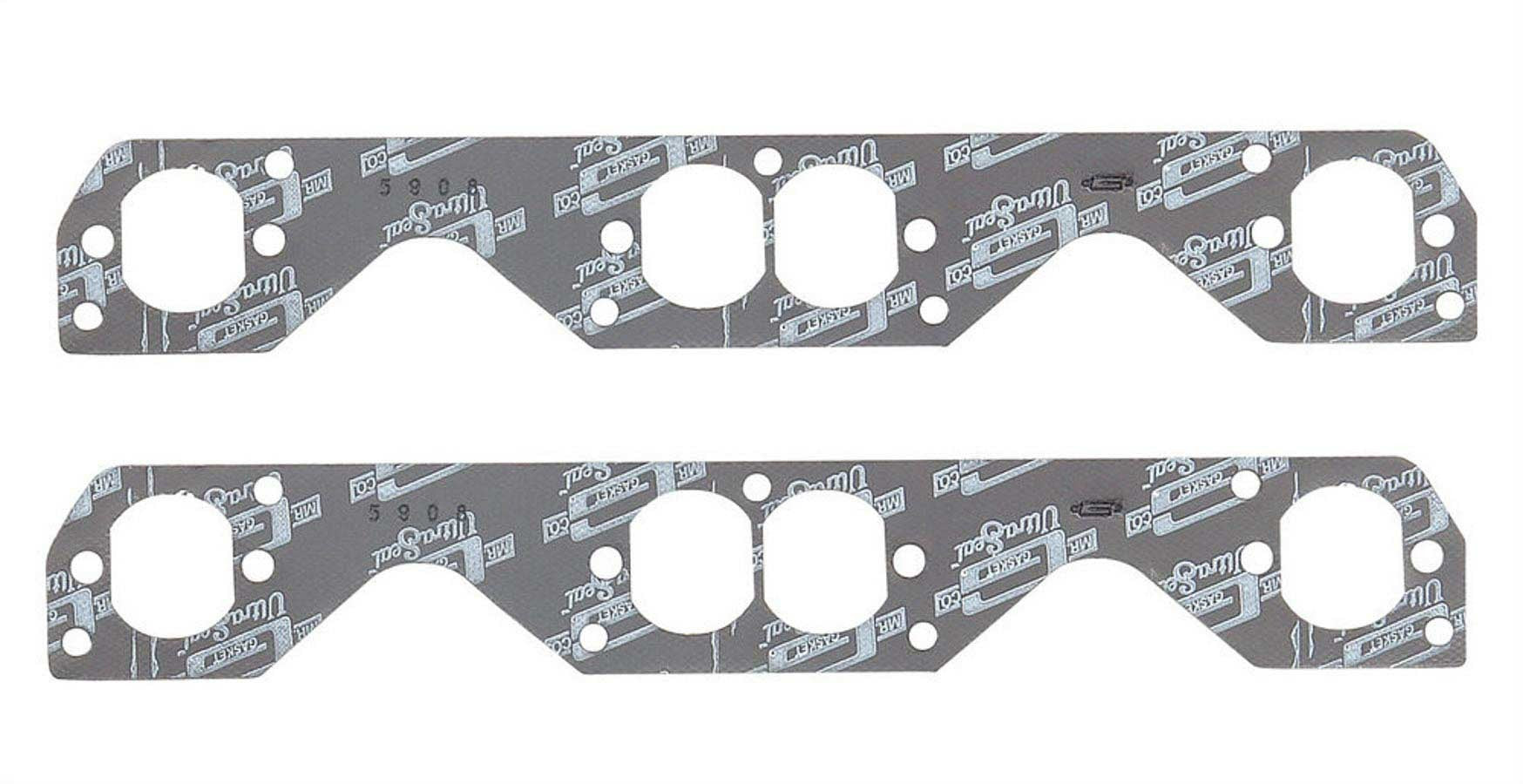 MR. GASKET 5908 Exhaust Header and Manifold Gasket for Small Block Chevrolet, 1.610 x 1.850 Inch Oval Ports, Steel Core Laminate Pair