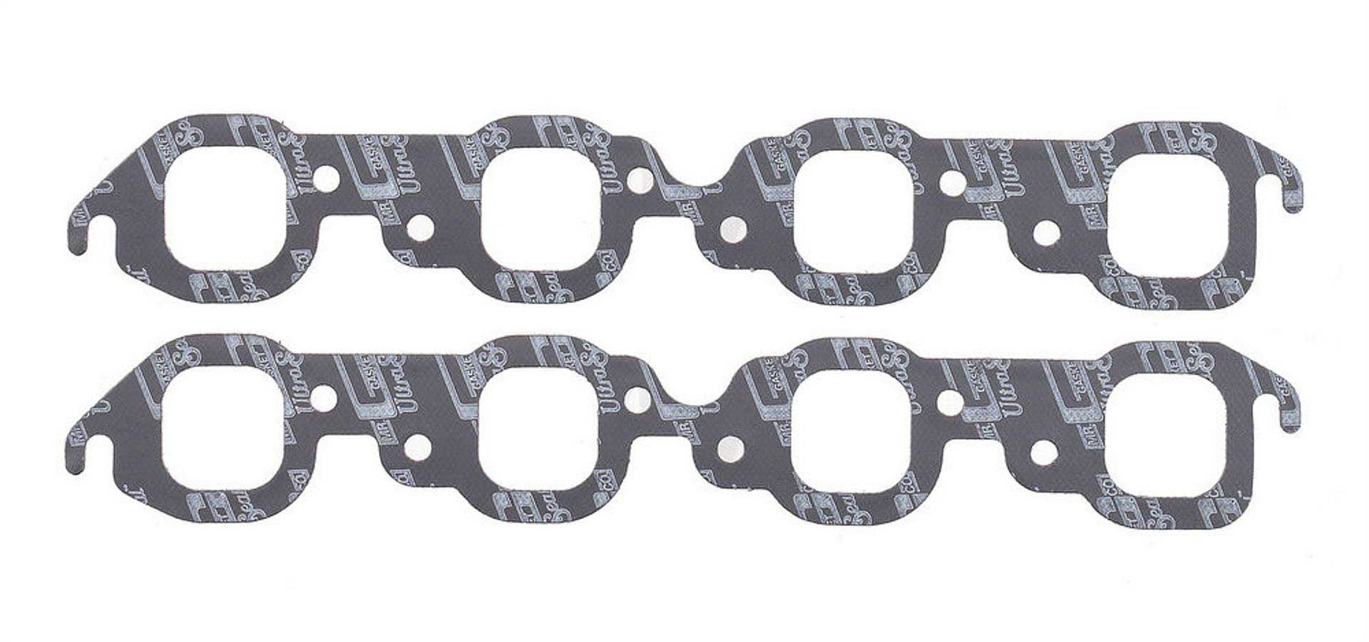MR. GASKET MRG5910 BBC Exhaust Header and Manifold Gasket Pair 1.850 x 1.900 Inch Square Port Steel Core Laminate