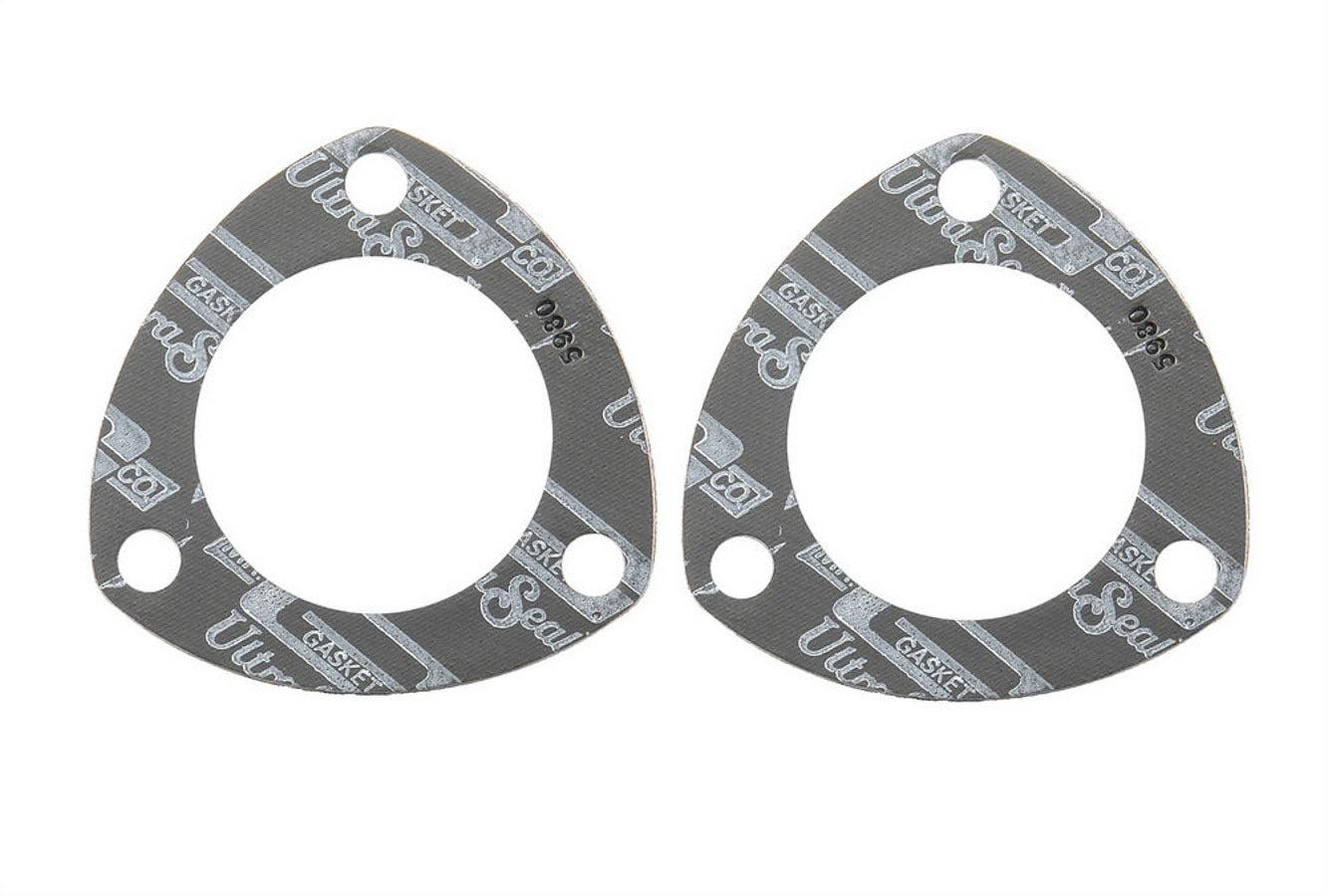 MR. GASKET 5980 Ultra-Seal Collector Gasket, 0.062 Inch Thick, 2.5 Inch Diameter, 3-Bolt Steel Core Laminate Pair