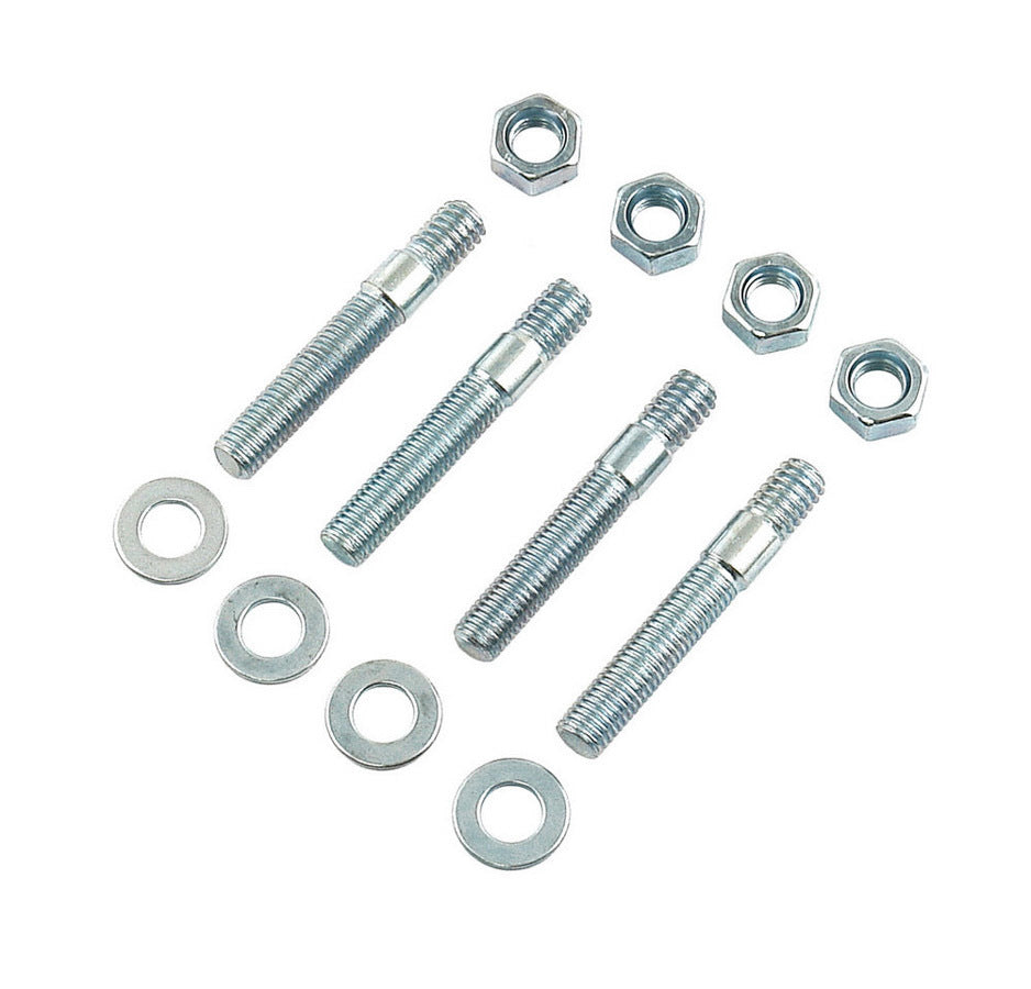 MR. GASKET Carburetor Studs 61, 5/16-18 and 5/16-24 Thread, 2 Inch Length, Zinc Oxide Finish, Steel, Set of 4