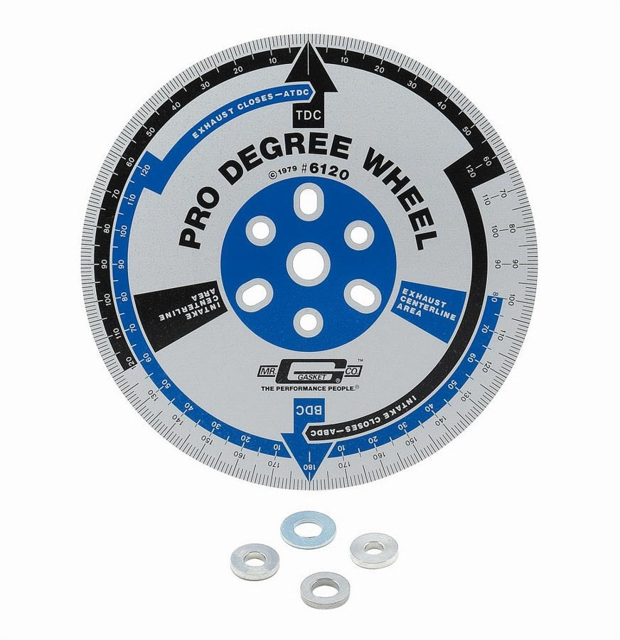 Mr. Gasket 6120MRG Pro Degree Wheel, 11 Inch Aluminum, Silver Anodized