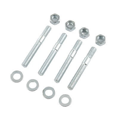 MR. GASKET Carburetor Stud Set with 5/16-18 and 5/16-24 Threads, 2.5 Inch Length, Zinc Oxide Steel, Set of 4