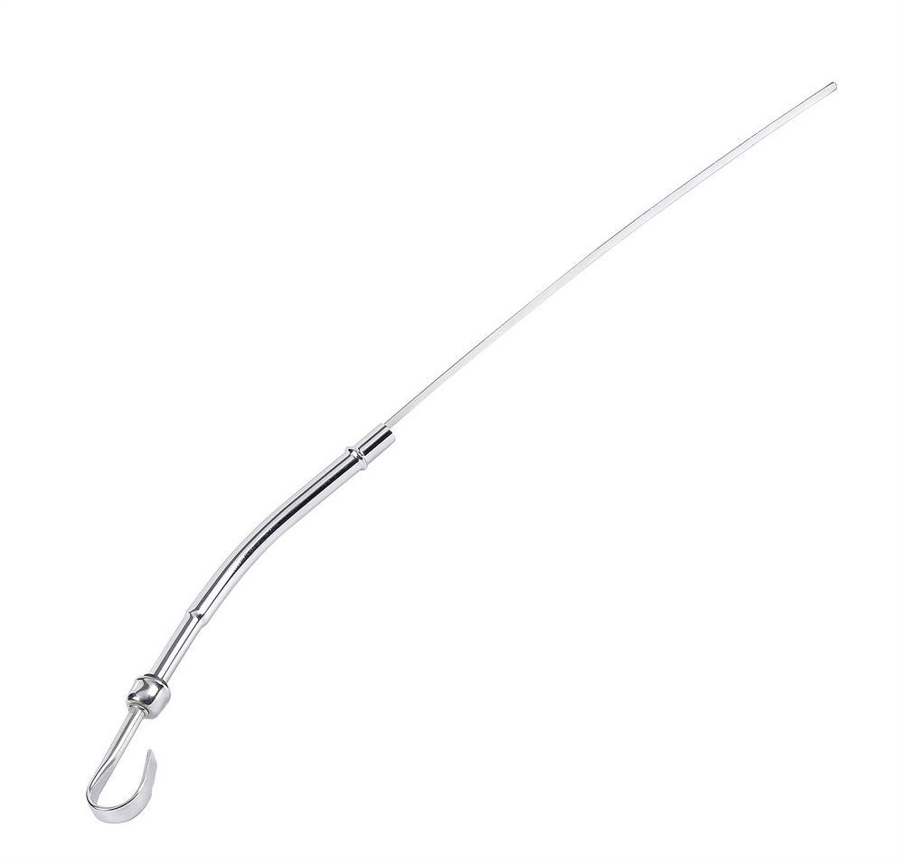 MR. GASKET MRG6235 SBC Oil Dipstick for Small Block Chevy, Driver Side, Steel Chrome Finish, Solid Tube, Block Mount