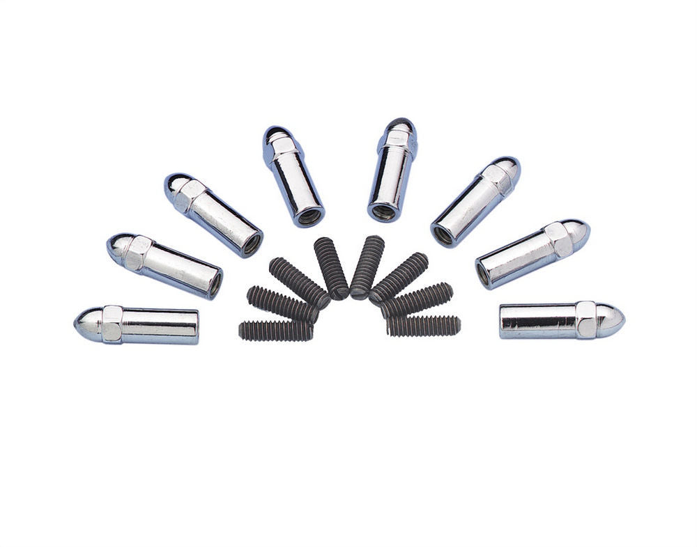 Mr. Gasket Valve Cover Fastener Set with Acorn Nuts, 1/4-20 Thread, 1.38 Inch Length, Chrome Finish, Set of 8