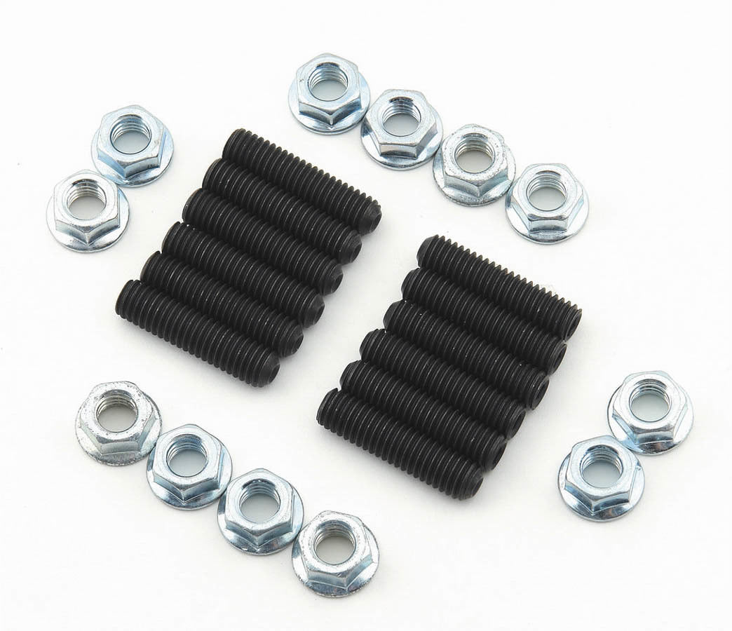 MR. GASKET MRG6312 Header Stud Kit with 3/8 Inch Diameter, 1.5 Inch Length, Steel, Black Oxide and Cadmium Finish, Set of 12