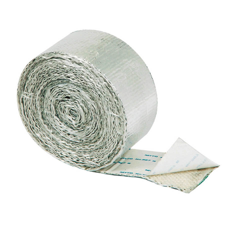 MR. GASKET MRG6323 Inferno Shield Reflective Tape 1.5 Inch Wide, 15 Feet Roll, Self-Adhesive Aluminum Fiberglass Cloth, Silver Finish