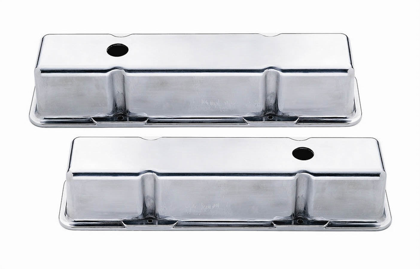Mr. Gasket Valve Cover Tall with Baffle for Small Block Chevy, Cast Aluminum, Polished Finish
