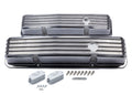 MR. GASKET SBC Cast Aluminum Valve Cover Set Finned Style Polished for Small Block Chevy