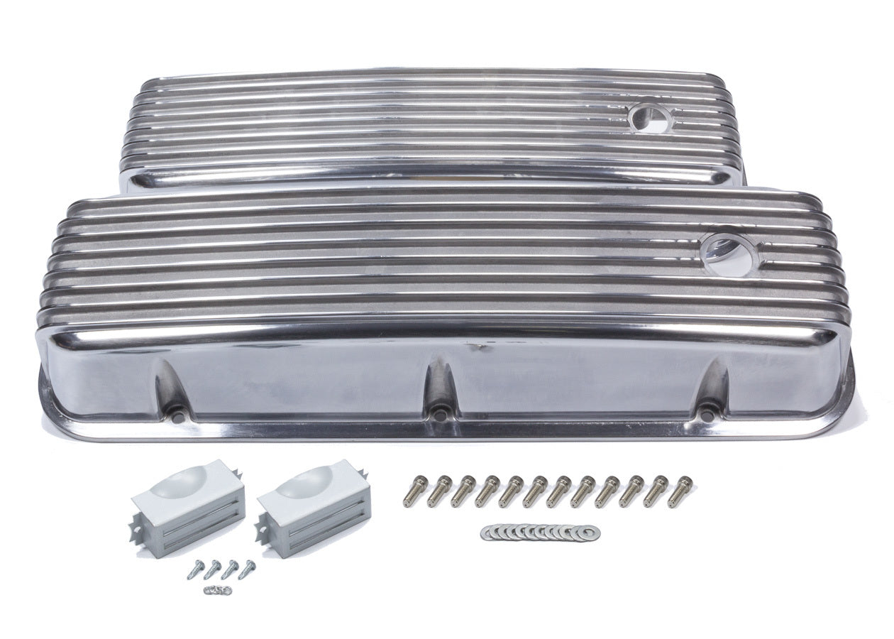 MR. GASKET MRG6859G Big Block Chevy Finned Aluminum Valve Cover Set with Breather Holes