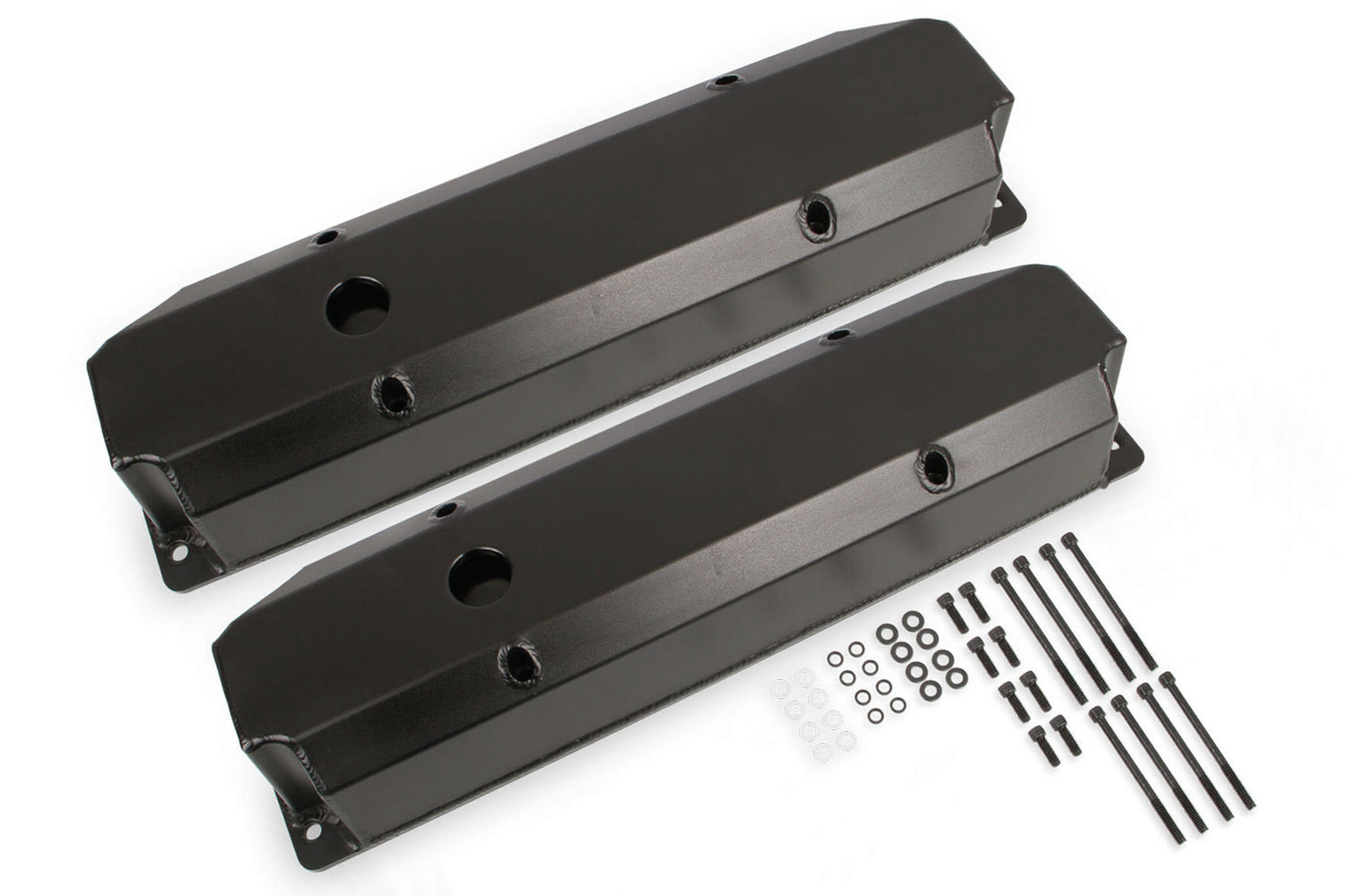 MR. GASKET 6865BG Aluminum Tall Valve Cover Set for Mopar B / RB-Series Engines, Black Powder Coat, Baffled with Breather Hole