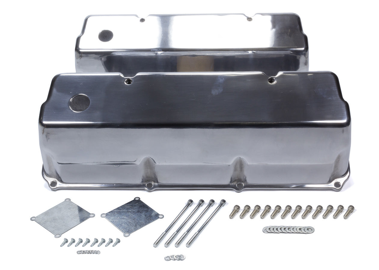 MR. GASKET MRG6890G Tall Aluminum Valve Cover Set for Ford Cleveland and Modified Engines, Polished Finish