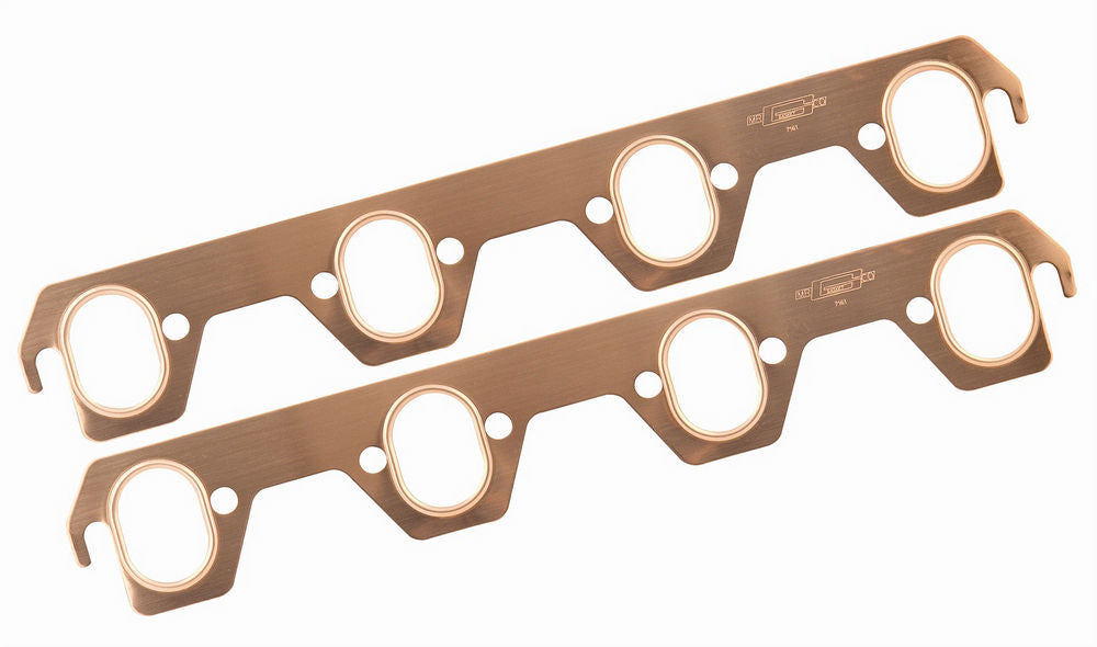 MR. GASKET Copperseal Exhaust Header Gasket for Small Block Ford, 1.250 x 1.750 Inch Oval Port, Pair