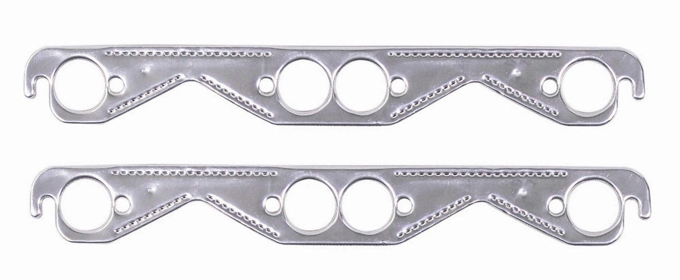 MR. GASKET 7402G Alum SBC Exhaust Gasket for Round Port, 1.630 Inch Diameter, Multi-Layered Aluminum, Pair