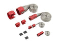 MR. GASKET 8090 Braided Stainless Hose and Wire Sleeve Kit for Fuel, Heater, and Radiator Hoses, Red and Silver Overbraid