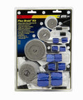 MR. GASKET 8091 Braided Stainless Hose Sleeve Kit for Fuel, Heater, and Radiator Hoses, Blue and Silver