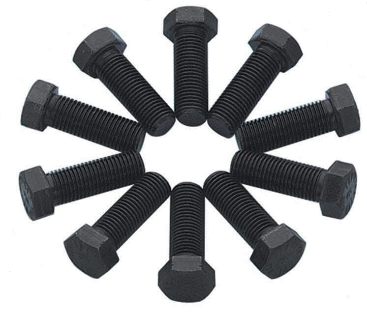 MR. GASKET MRG908 Ring Gear Bolt Kit for GM Vehicles, 7/16-20 Inch Thread, 1.25 Inch Length, Steel, Black Oxide Finish, Set of 10