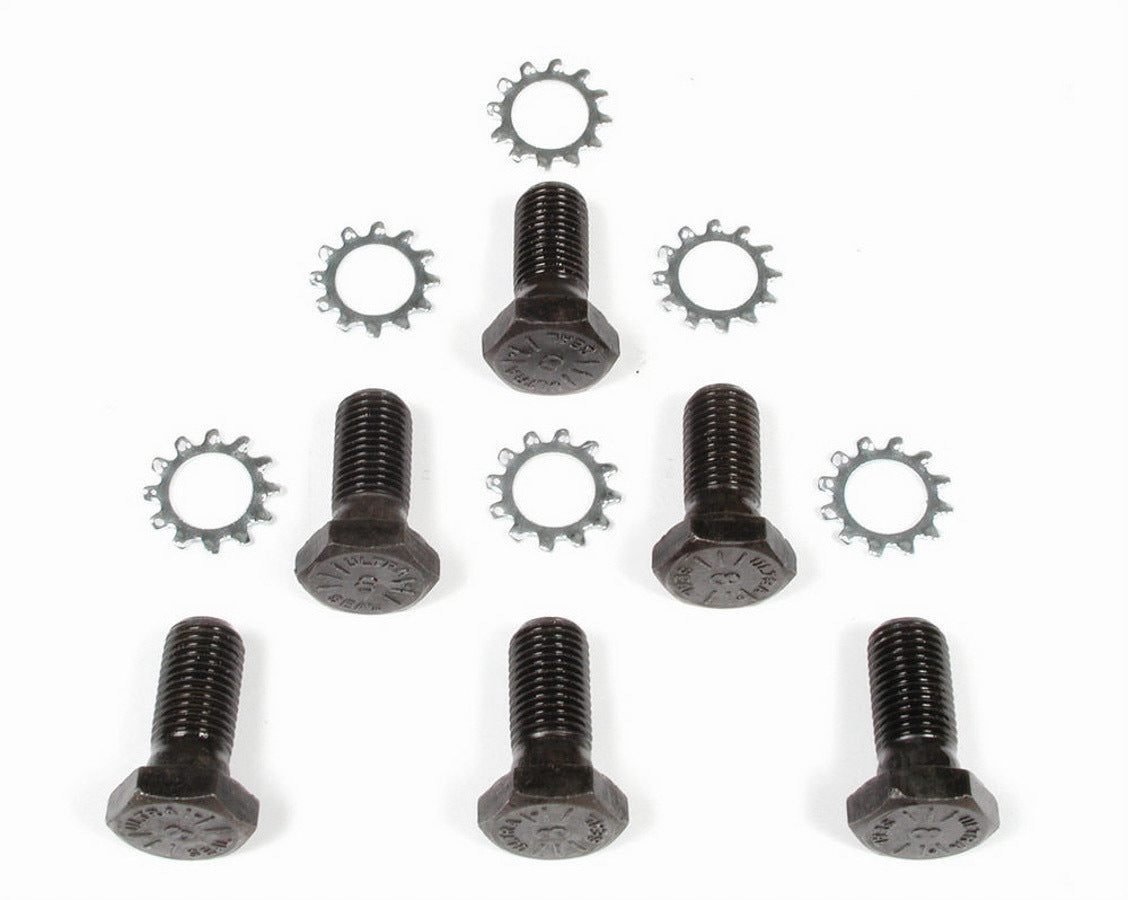 MR. GASKET MRG912 Flywheel Bolt Kit for GM and Ford V6 and V8 Engines, 7/16-20 Thread, 0.906 Inch Length, Hex Head, Steel, Black Oxide Finish, Set of 6
