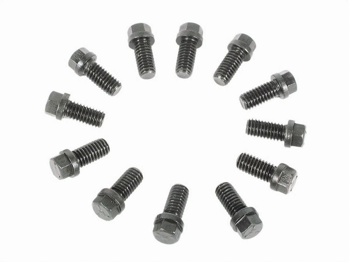 MR. GASKET Header Bolts 915, 3/8-16 Thread, 0.75 Inch Length, Hex Head, Steel, Black Oxide Finish, Set of 12