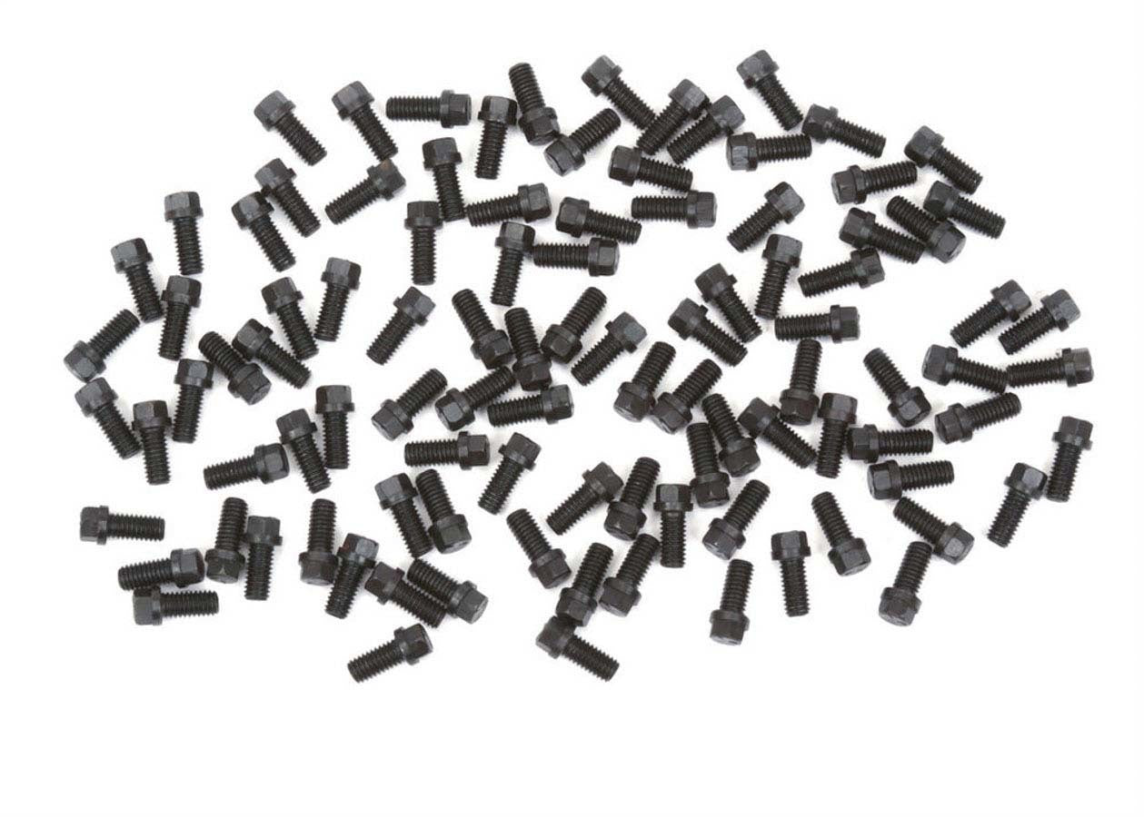 MR. GASKET Header Bolts 3/8-16 Inch Thread Hex Steel Black Oxide Set of 100