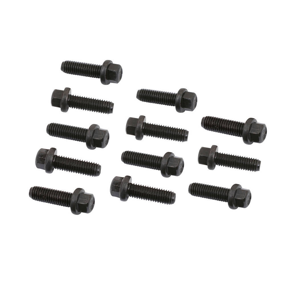 MR. GASKET Header Bolt Set GM LS1 8mm x 1.25 Thread, 25mm Length, Steel, Black Oxide Finish, Pack of 12
