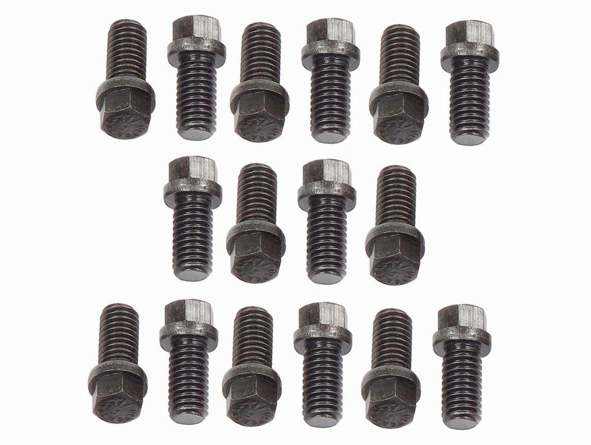 MR. GASKET 919G Header Bolts Set of 16, 3/8-16 Inch Thread, 0.75 Inch Long Hex Steel Bolts with Black Oxide Finish for Big Block Chevy and Small Block Ford