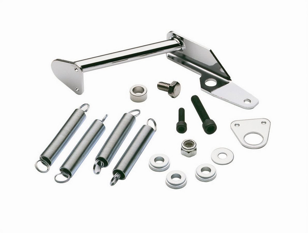 MR. GASKET 9678 Throttle Cable Bracket with Carb Mount, Return Spring, Steel, Chrome Finish Kit